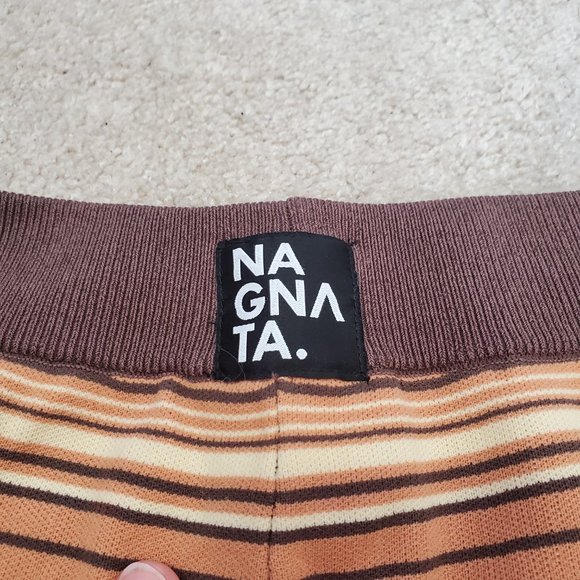 NAGNATA / S / NEW Women's Knit Yoni Shorts and Lucid Bra Top Set - Sahara Stripe - Picture 5 of 14